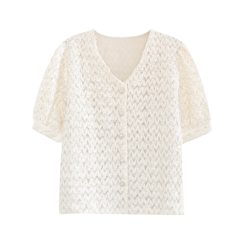 NO. 1621 FRENCH LACE SHORT SLEEVE SHIRT